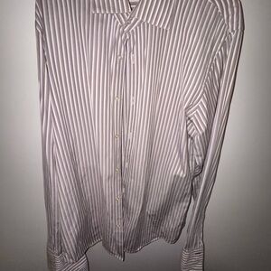 Hugo Boss White Striped Dress Shirt